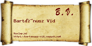 Bartánusz Vid névjegykártya